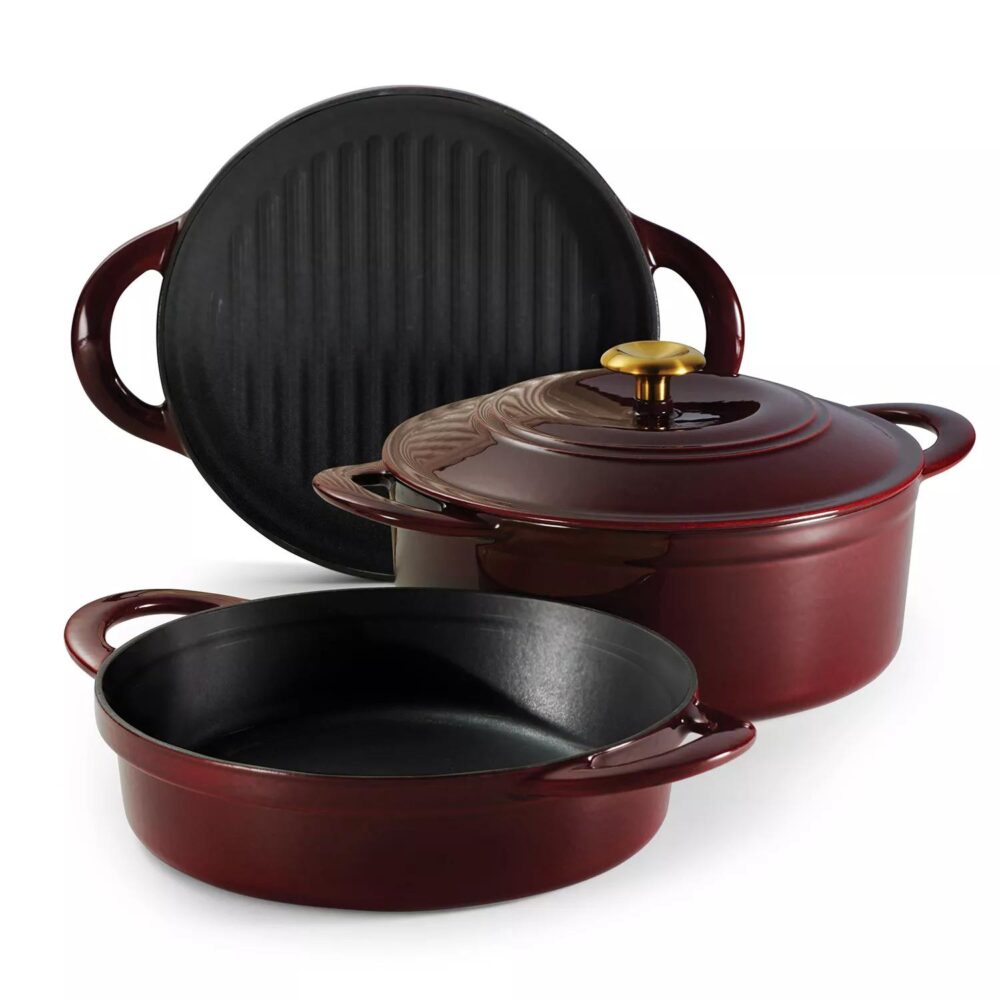 Tramontina 4-Piece Stackable Enamel Cast Iron Cookware Set