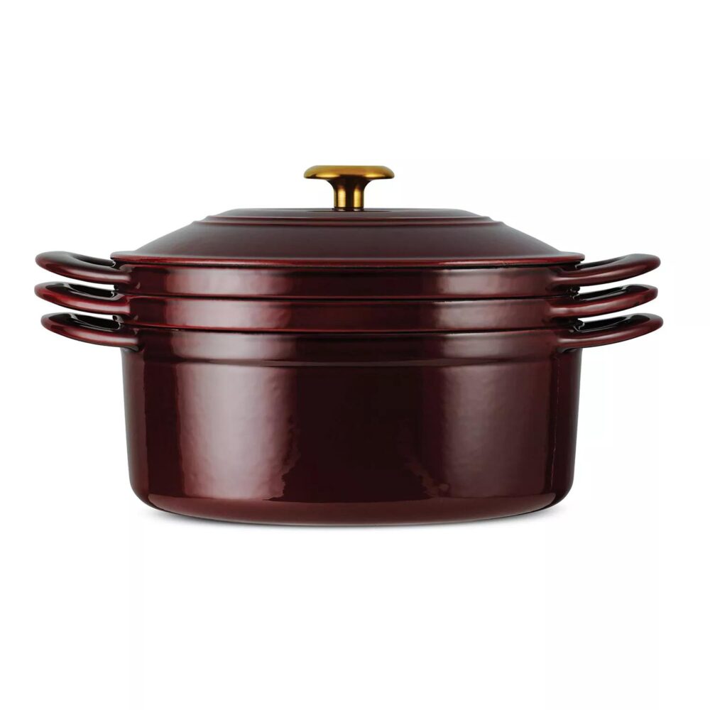 Tramontina 4-Piece Stackable Enamel Cast Iron Cookware Set - Image 3