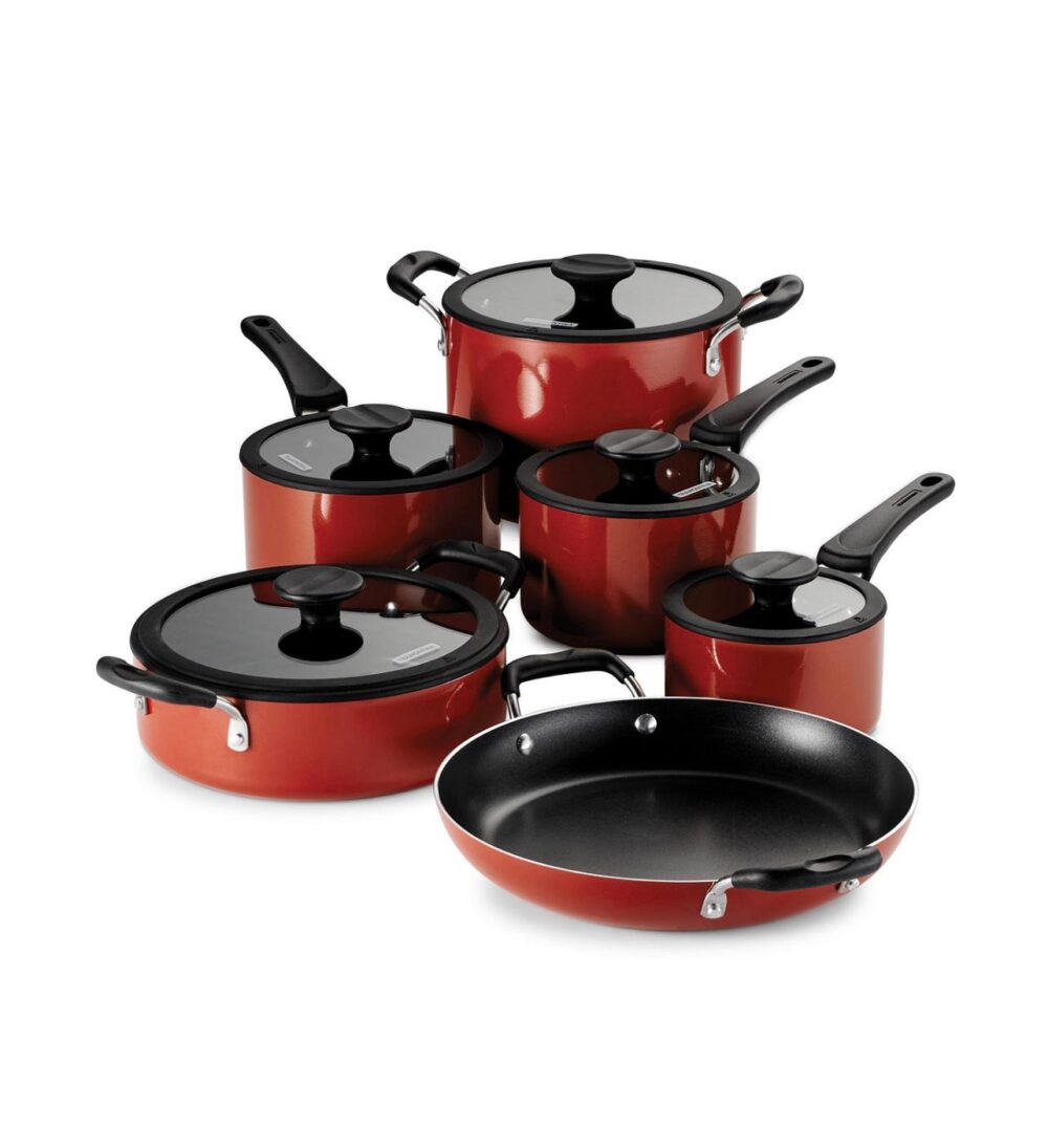 Tramontina Porcelain Enamel Heavy Gauge Aluminum Non Stick 11 Piece Cookware Set