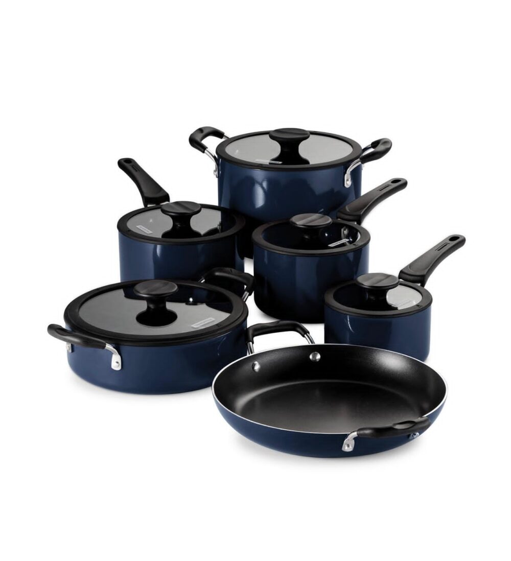Tramontina Porcelain Enamel Heavy Gauge Aluminum Non Stick 11 Piece Cookware Set - Image 16