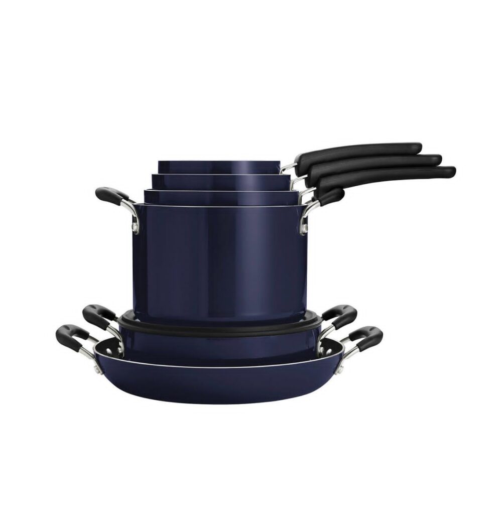 Tramontina Porcelain Enamel Heavy Gauge Aluminum Non Stick 11 Piece Cookware Set - Image 14