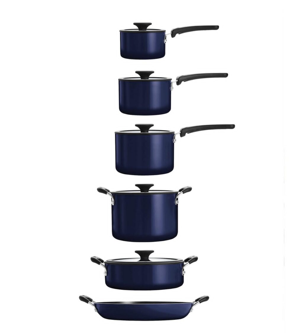Tramontina Porcelain Enamel Heavy Gauge Aluminum Non Stick 11 Piece Cookware Set - Image 12