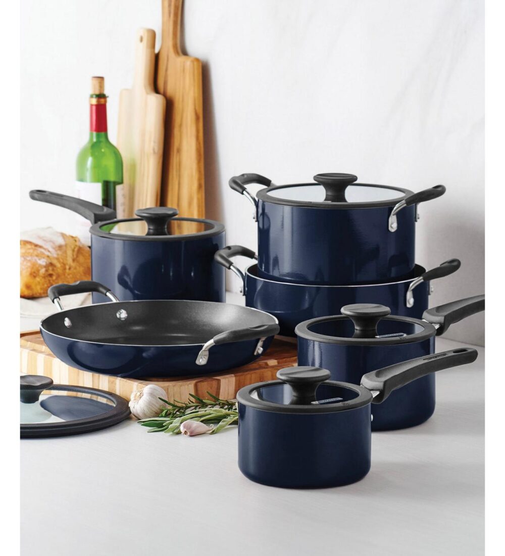 Tramontina Porcelain Enamel Heavy Gauge Aluminum Non Stick 11 Piece Cookware Set - Image 13