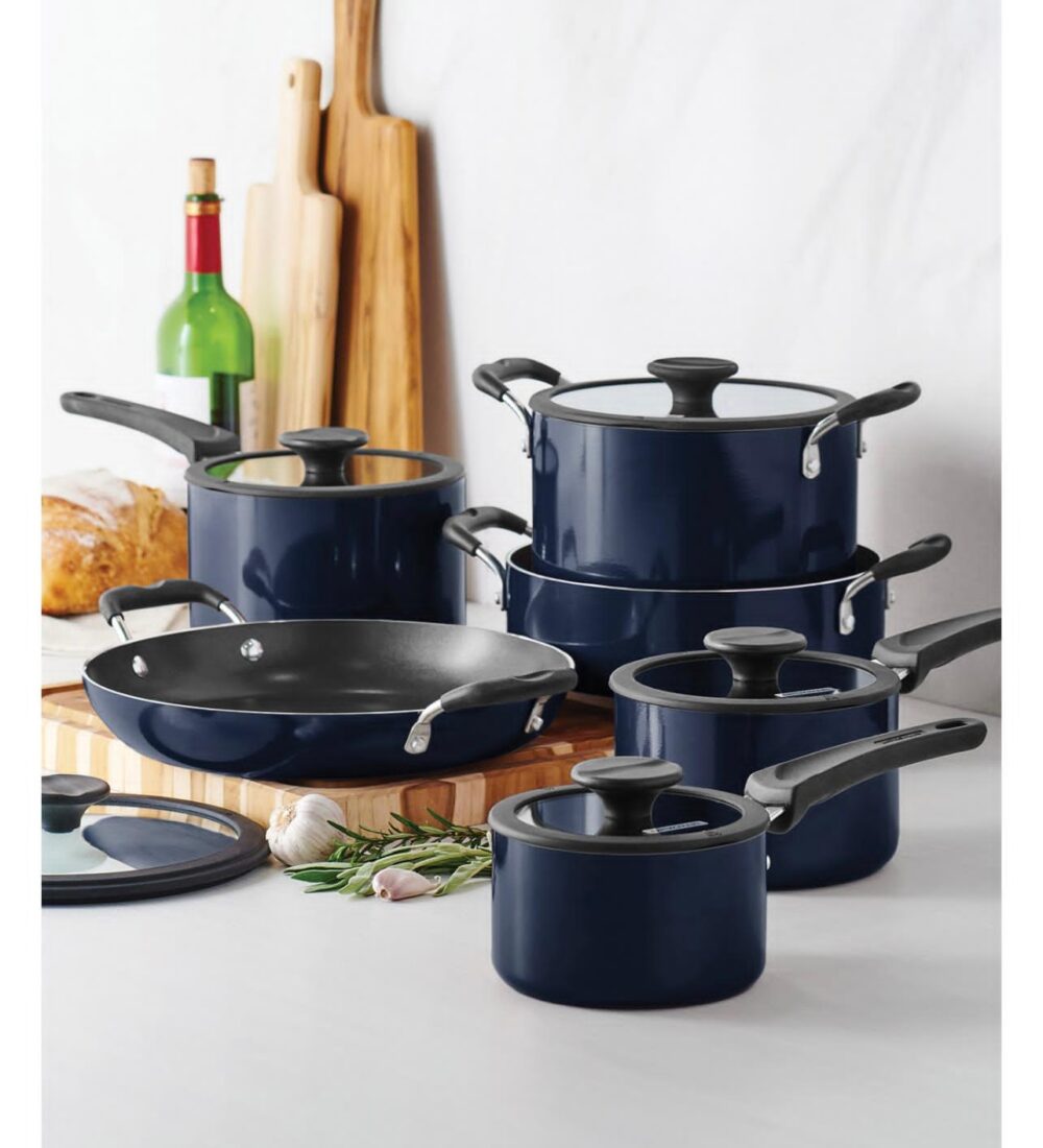 Tramontina Porcelain Enamel Heavy Gauge Aluminum Non Stick 11 Piece Cookware Set - Image 11