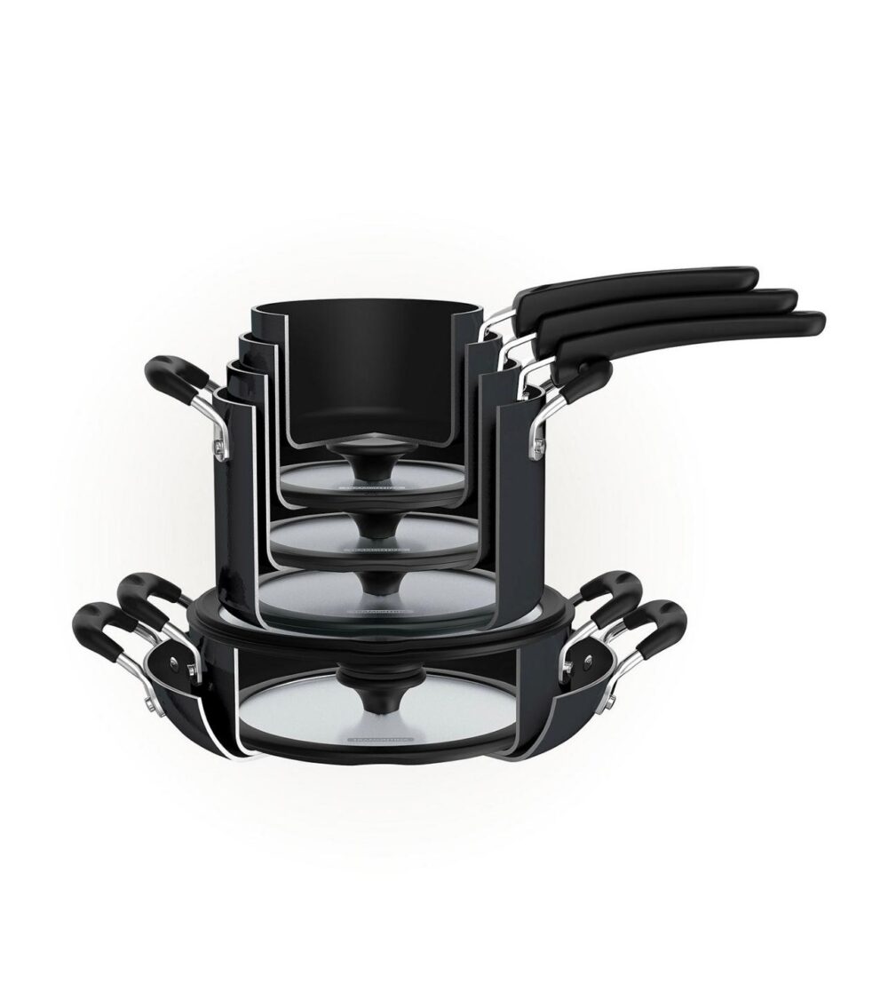 Tramontina Porcelain Enamel Heavy Gauge Aluminum Non Stick 11 Piece Cookware Set - Image 18