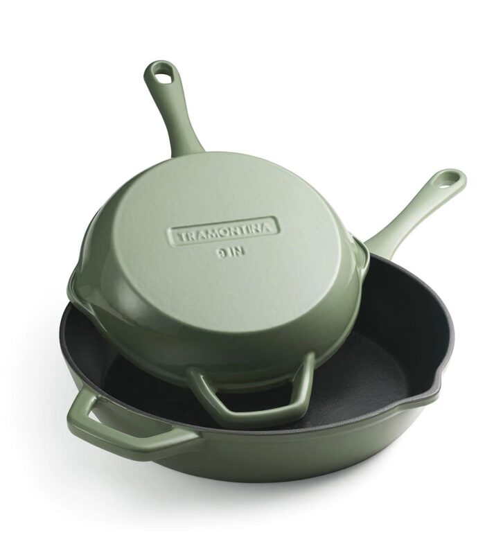Tramontina 9" and 12" Enamel Cast Iron Skillet Set
