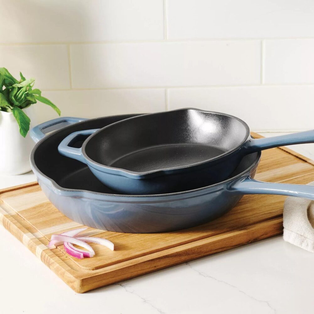 Tramontina 9" and 12" Enamel Cast Iron Skillet Set - Image 8