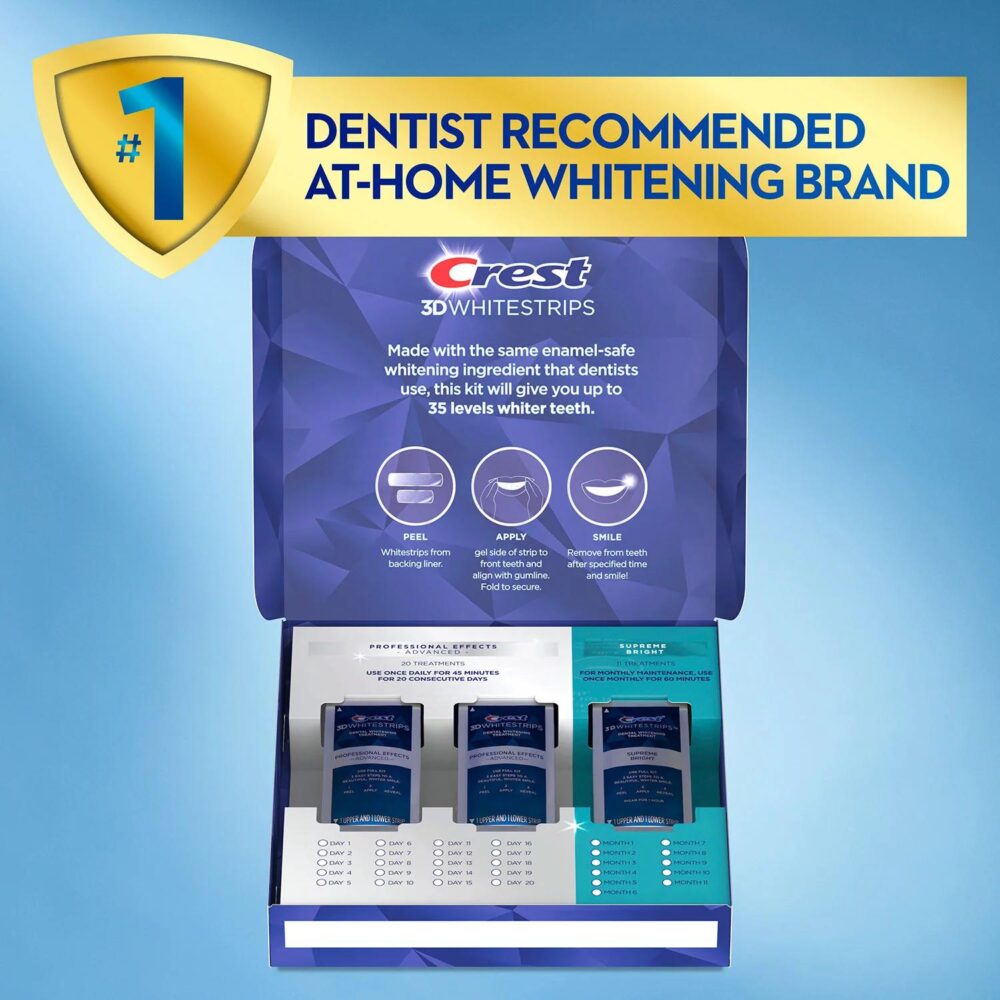 Crest 3D Whitestrips Professional Effects & Supreme Bright Whitening Kit . - Image 3