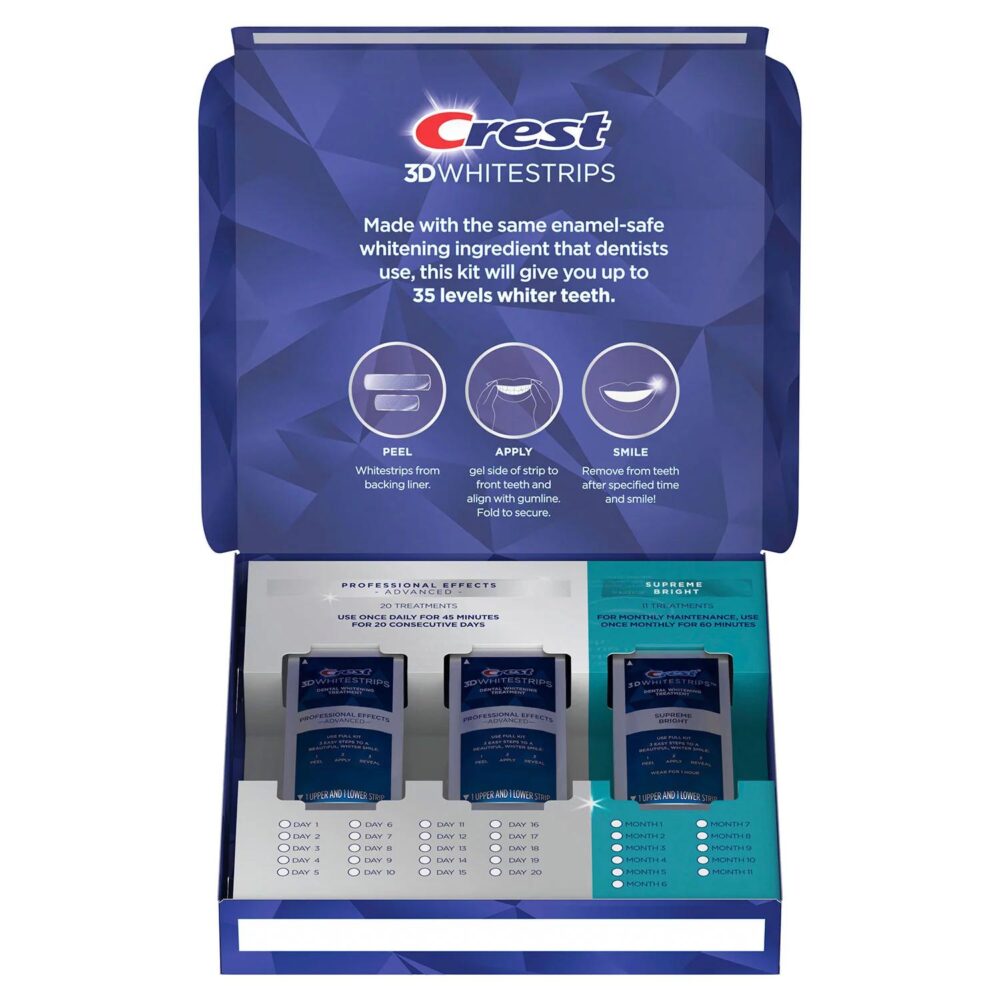 Crest 3D Whitestrips Professional Effects & Supreme Bright Whitening Kit . - Image 4