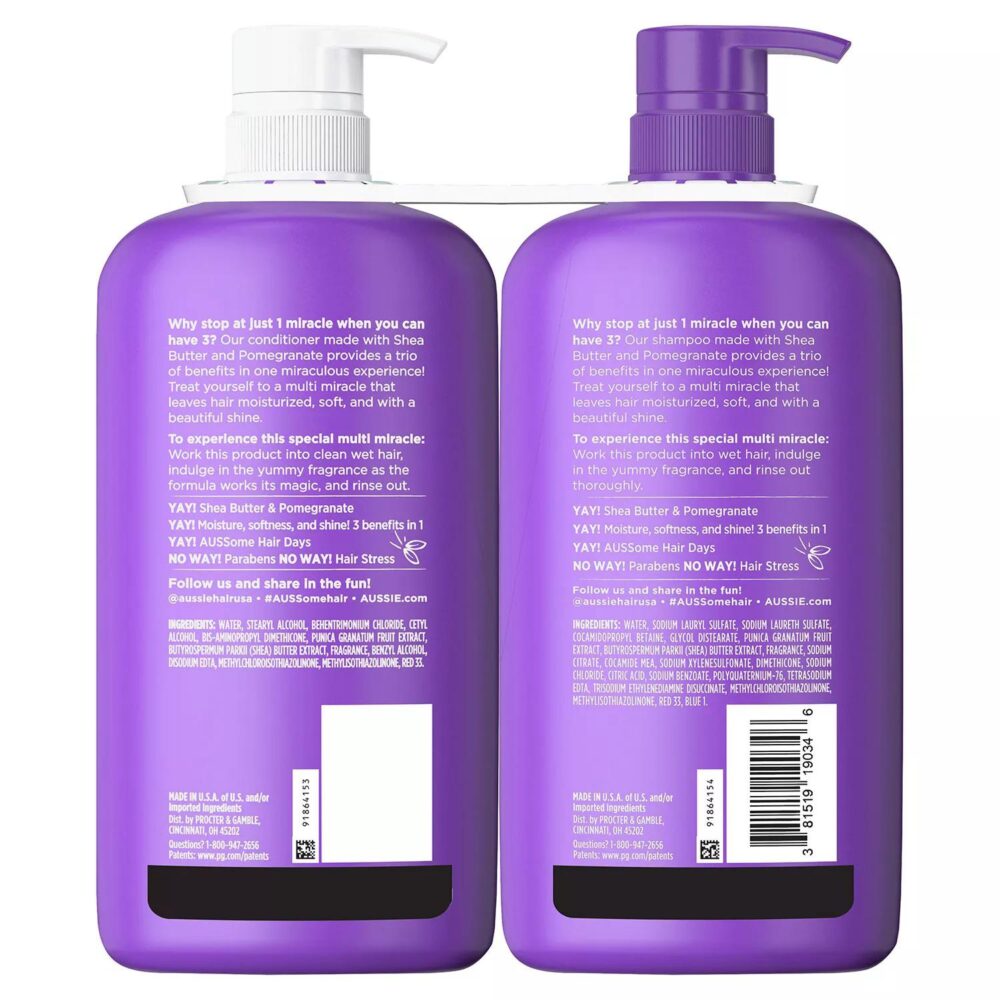 Aussie Multi Miracle 3-in-1 Shampoo and Conditioner, 33.8 fl. oz., 2 pk. - Image 2