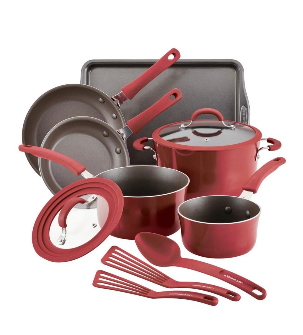 Rachael Ray Cook + Create Aluminum Nonstick Cookware Set, 11 Piece