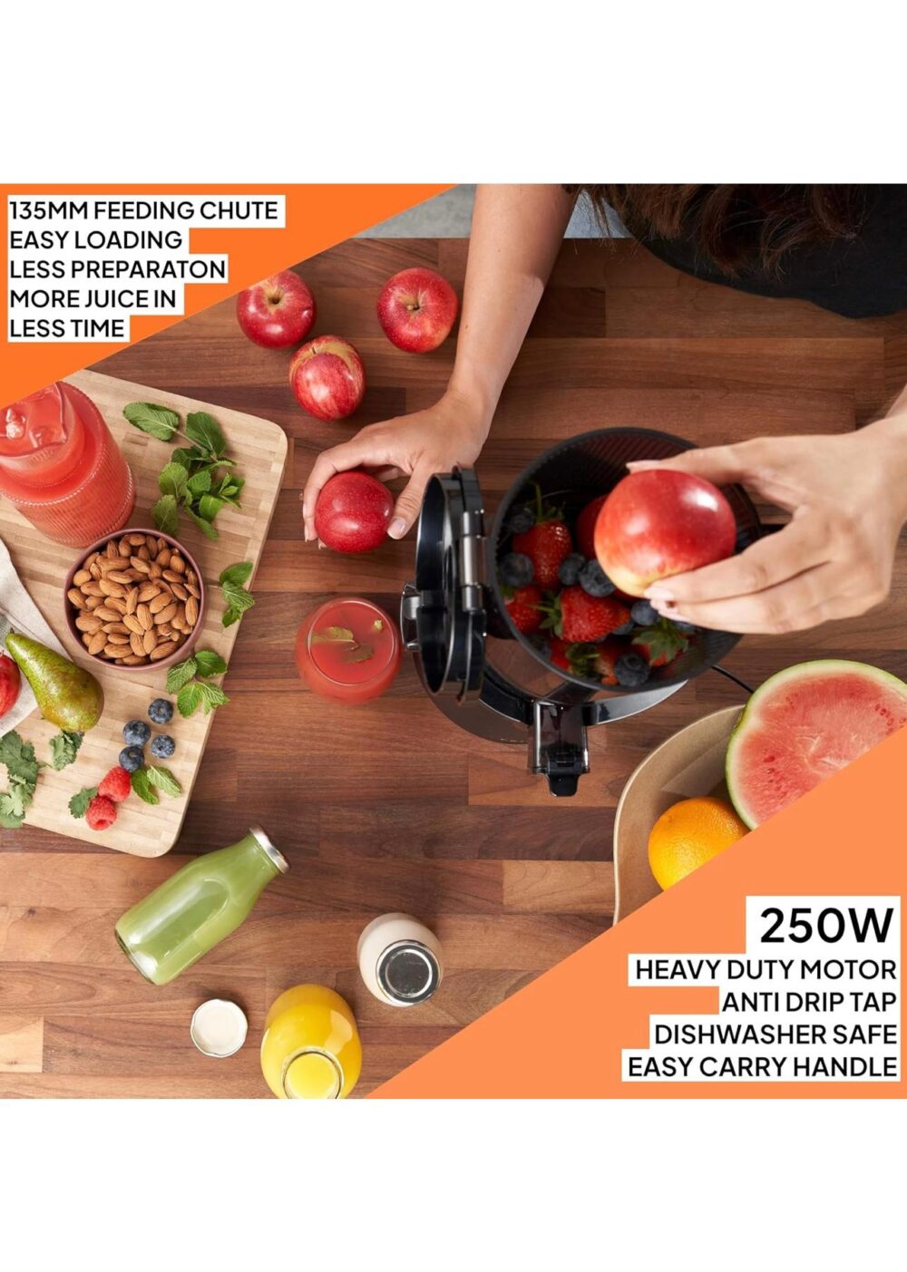 Fridja f2500 Juicer, Whole Fruit Masticating Slow Juicer - Image 2