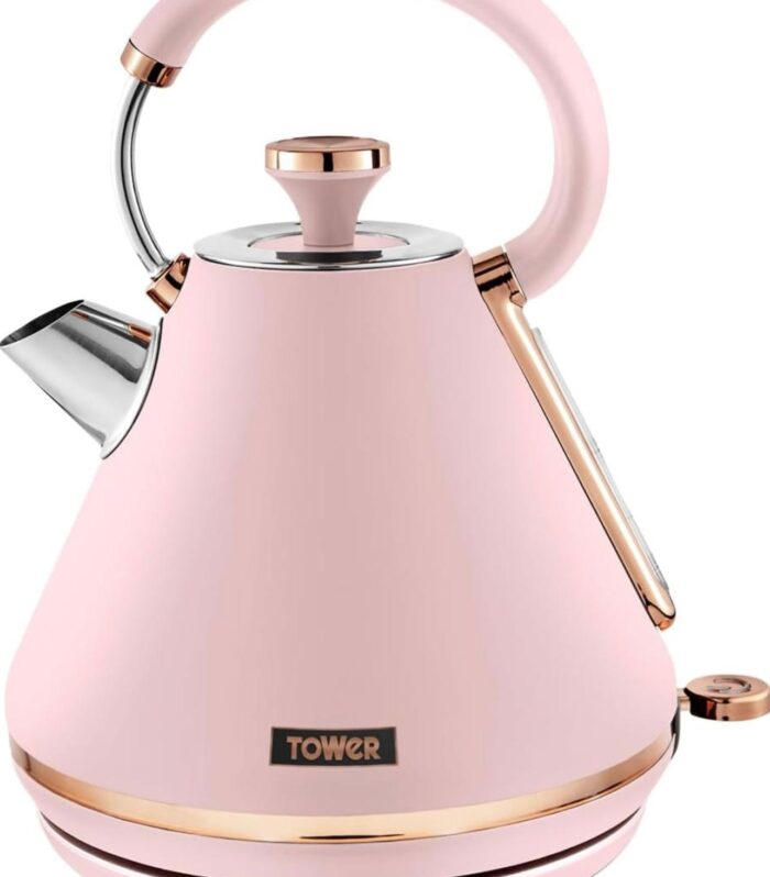 Tower T10044PNK Cavaletto Pyramid Kettle with Fast Boil