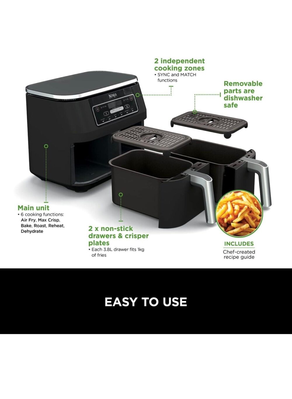 Ninja Foodi Dual Zone Air Fryer - AF300UK - Image 11
