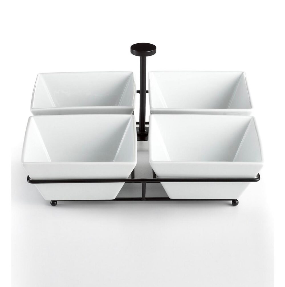 The Cellar Whiteware Serveware 4 Section Condiment Dish