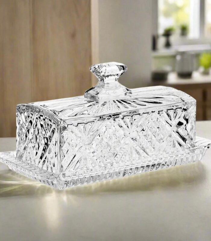 Godinger Dublin Crystal Covered Butter Dish