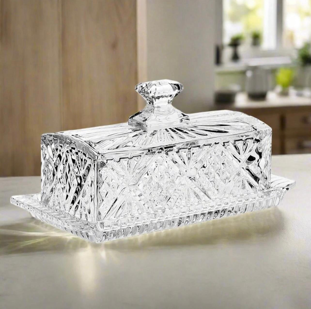 Godinger Dublin Crystal Covered Butter Dish Mila Home Store