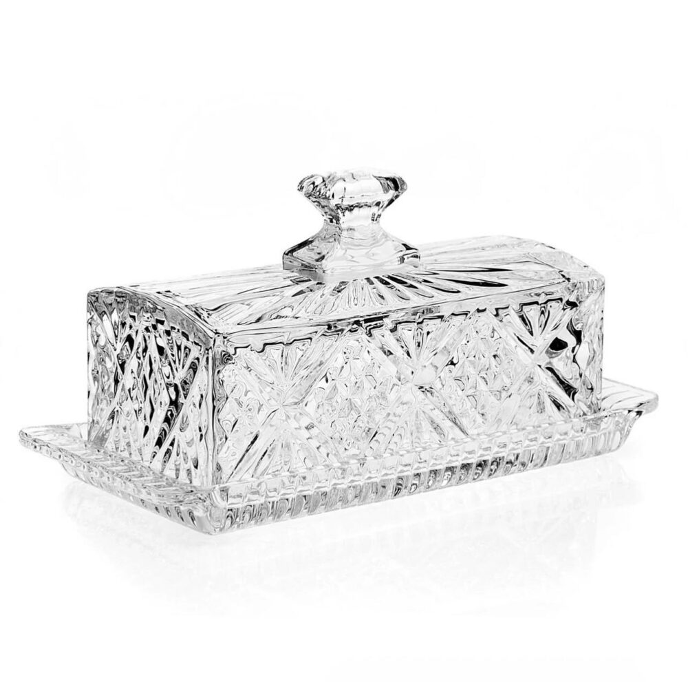Godinger Dublin Crystal Covered Butter Dish Mila Home Store