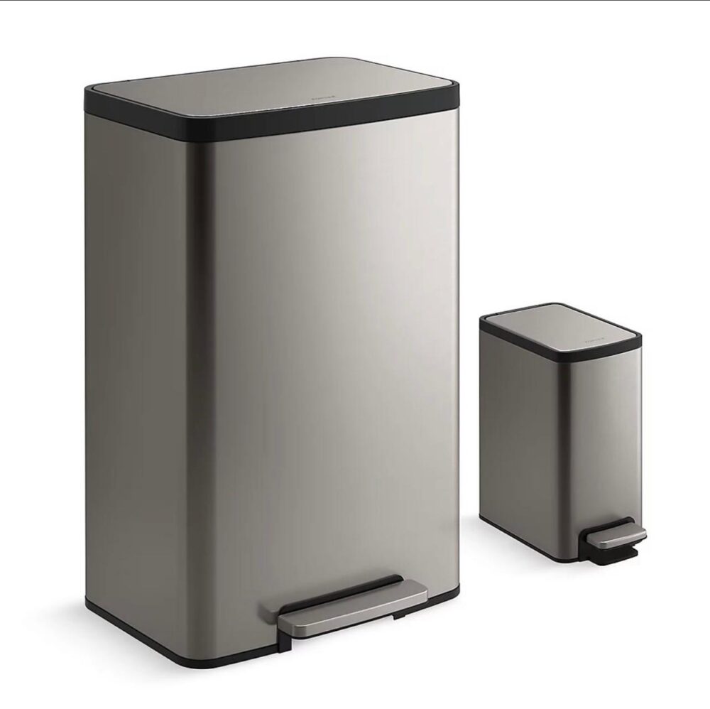 Kohler Two-Pack Step Trash Cans, 47 L & 6 L