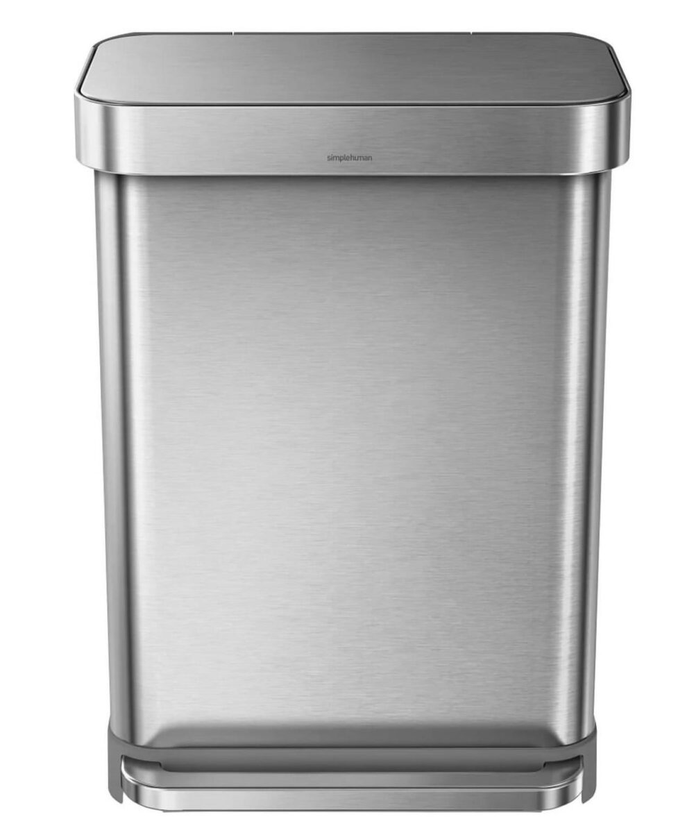 Simplehuman 55L Rectangular Step Can and 4.5L Round Step Can With Odorsorb - Image 3