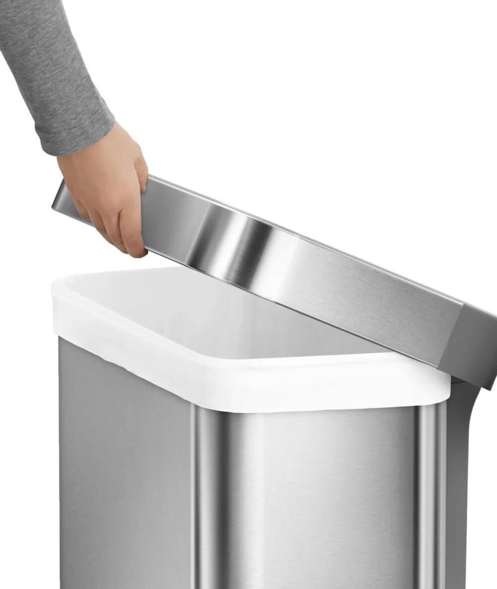 Simplehuman 55L Rectangular Step Can and 4.5L Round Step Can With Odorsorb - Image 5