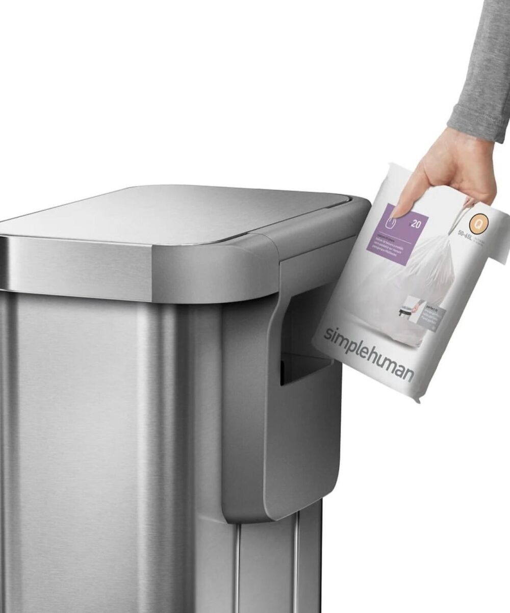 Simplehuman 55L Rectangular Step Can and 4.5L Round Step Can With Odorsorb - Image 6