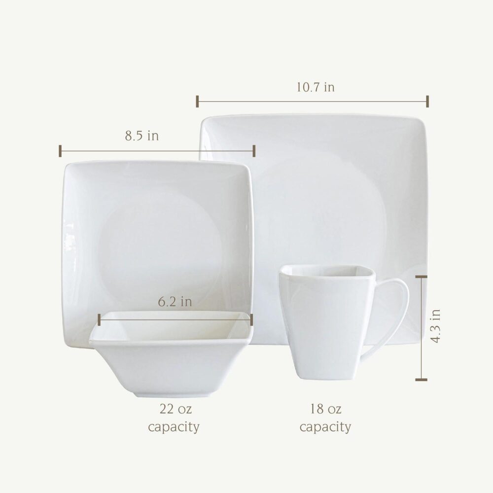 Over & Back 32-Piece Squared Dinnerware Set - Image 3