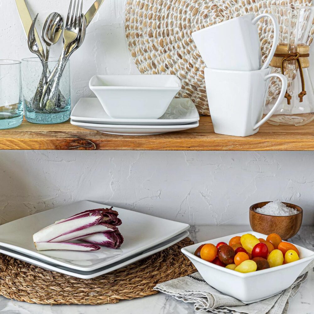 Over & Back 32-Piece Squared Dinnerware Set - Image 4