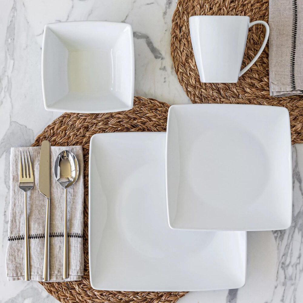 Over & Back 32-Piece Squared Dinnerware Set - Image 2