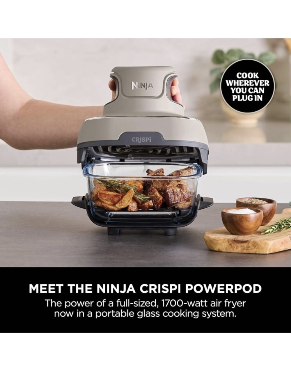Ninja CRISPi 4-in-1 Portable Glass Air Fryer - Image 6