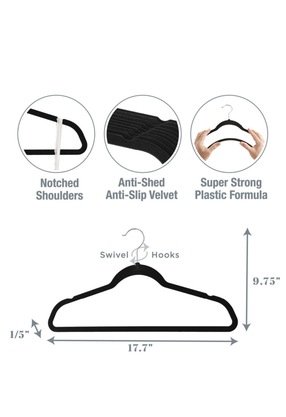 Member's Mark Elite Quality Velvet Hangers - 50 Pack - Image 14