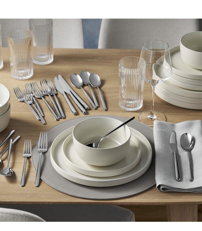 Member's Mark Premium 20-Piece 18/10 Stainless Steel Modern Flatware Set-Mirror Finish