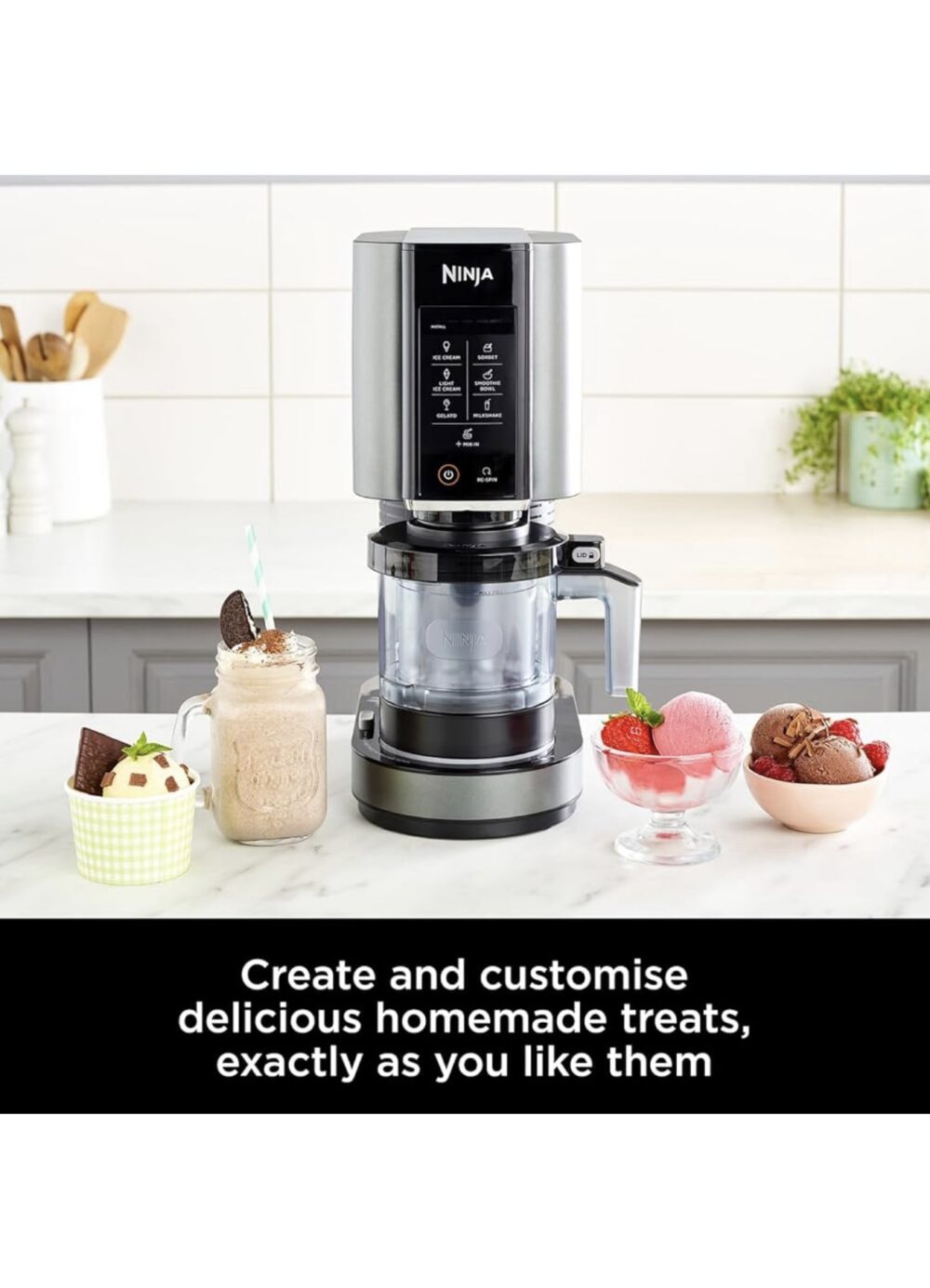 Ninja CREAMI Ice Cream & Frozen Dessert Maker- Blueberry Mint NC300UKMT - Image 6