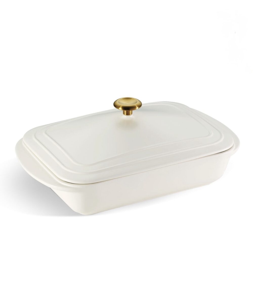 Tramontina 13.6" x 9.6" Ceramic Covered Bakeware with Stainless Steel Knob (Choose Color) - Image 3