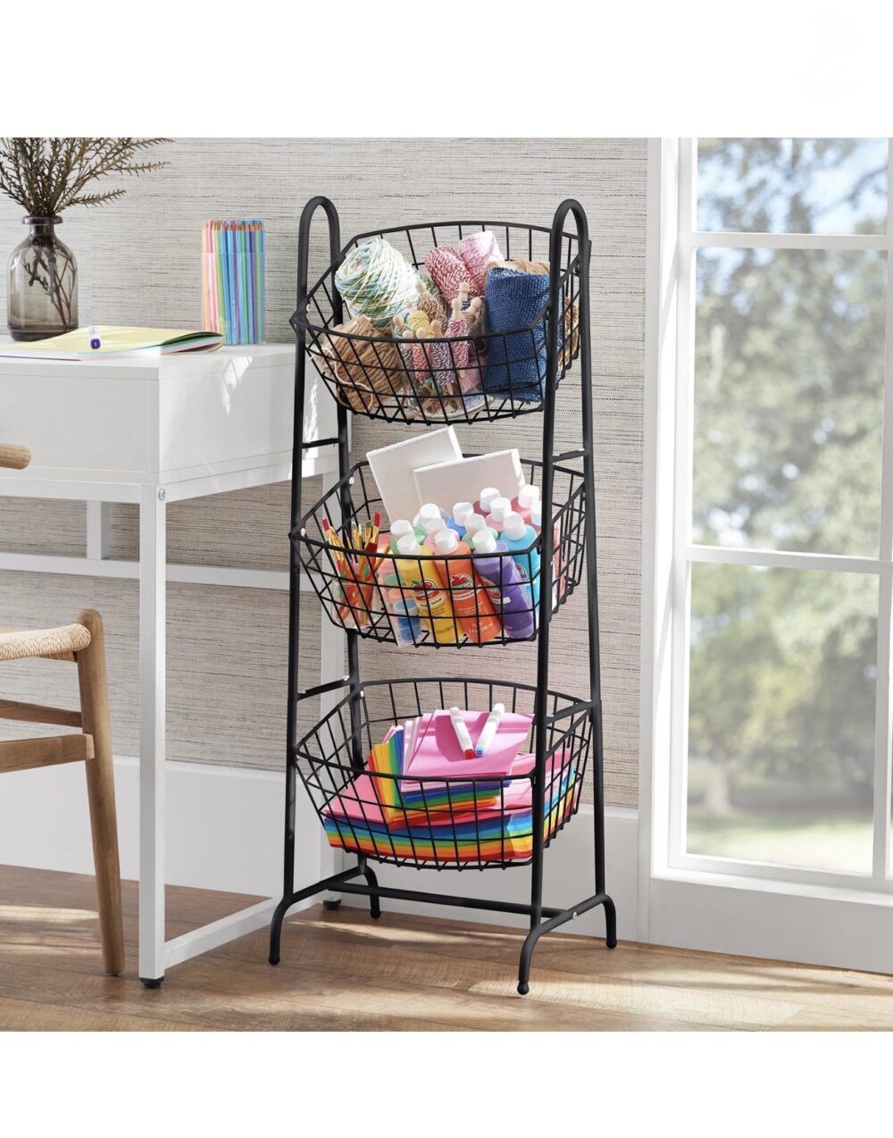 Member's Mark 3-Tiered Basket Stand- Black - Image 2