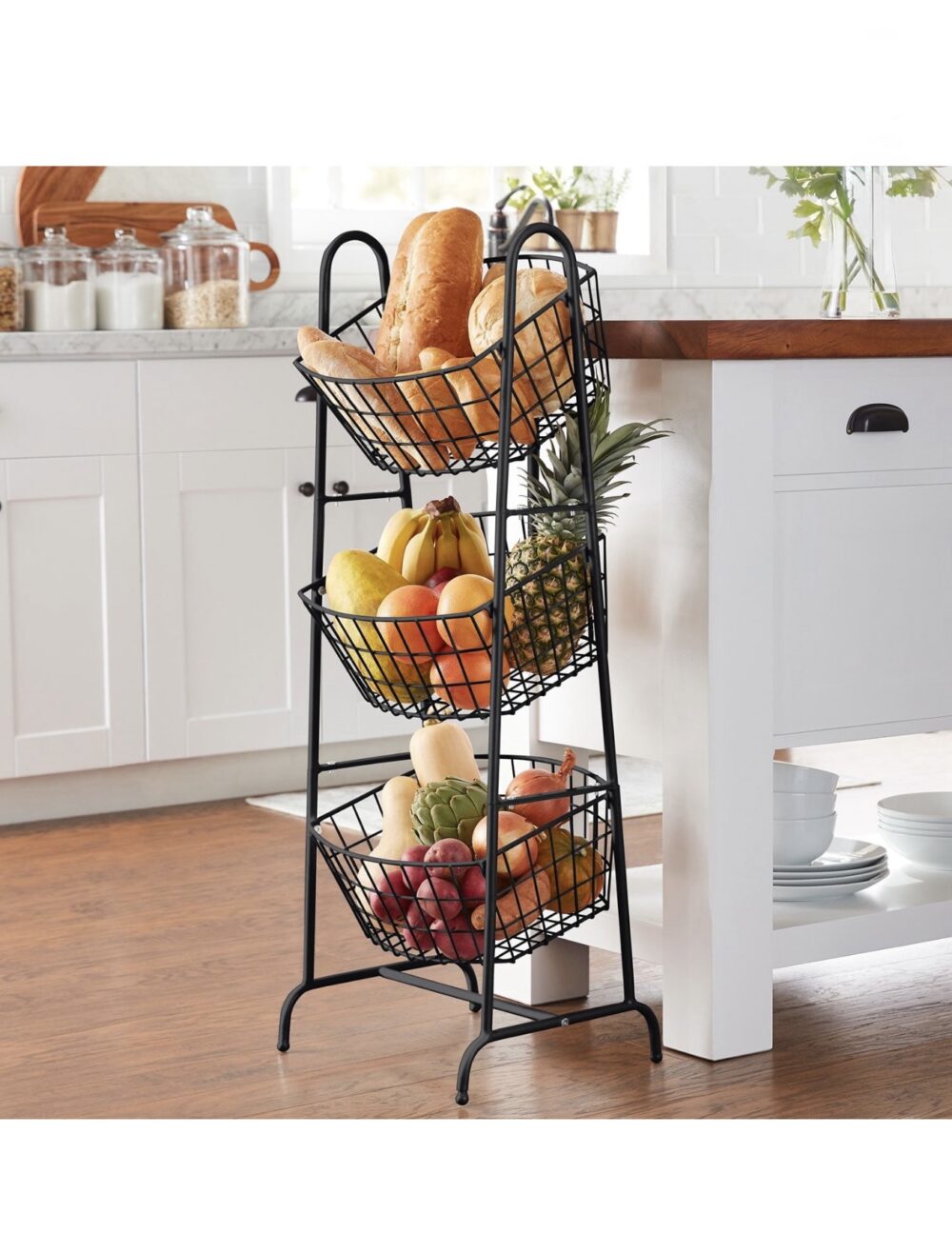 Member's Mark 3-Tiered Basket Stand- Black