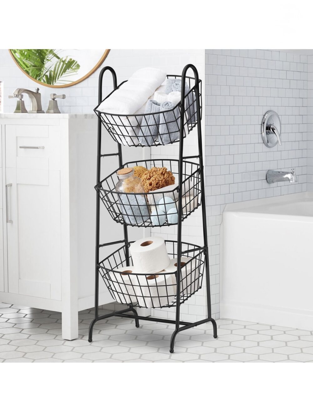 Member's Mark 3-Tiered Basket Stand- Black - Image 3