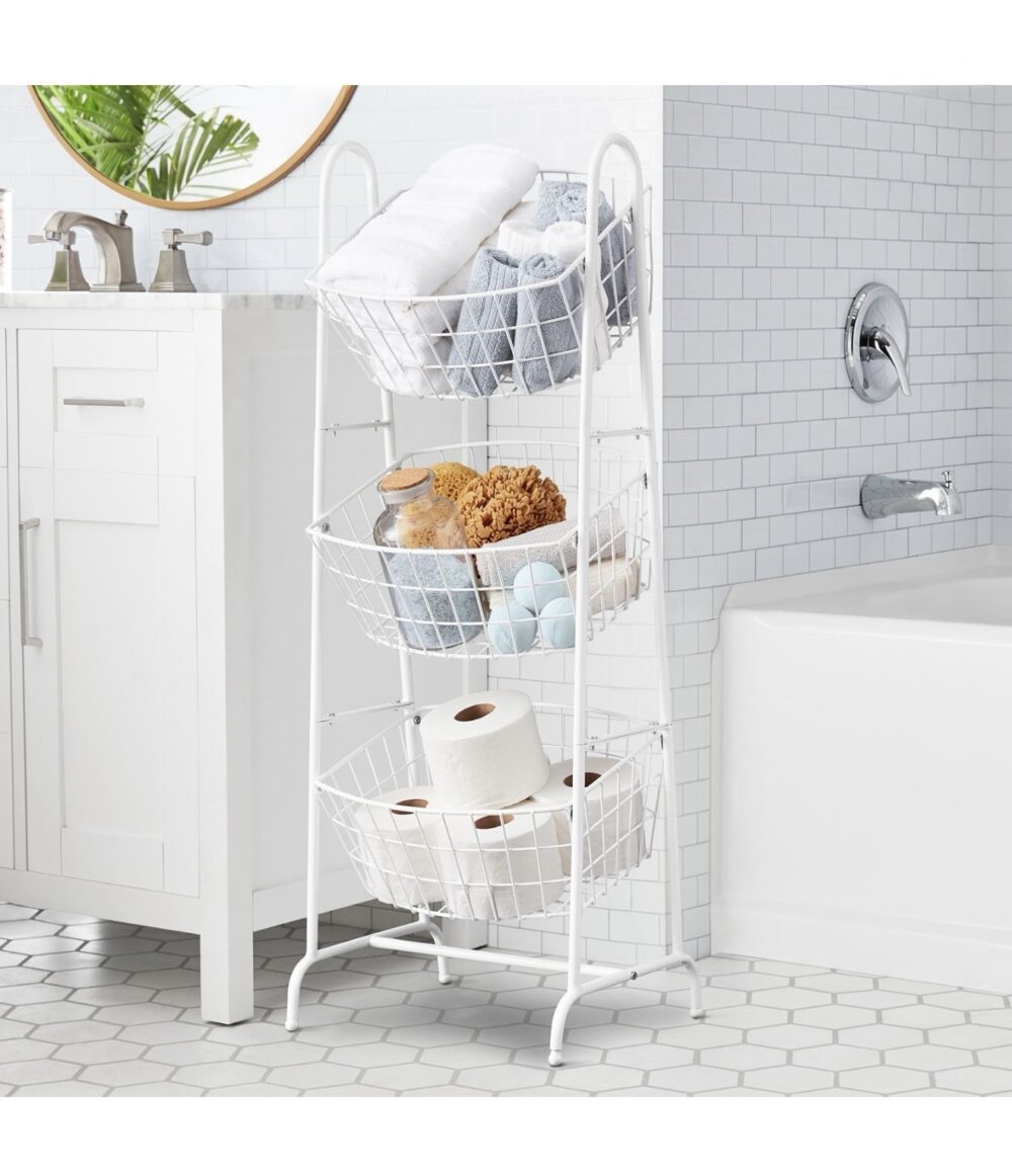 Members Mark 3 Tier Basket- White - Image 3