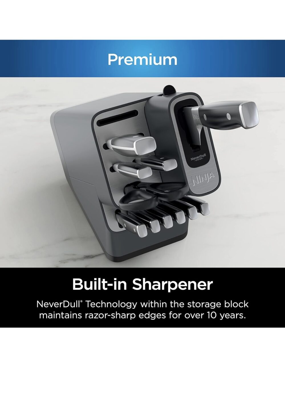 Ninja Foodi StaySharp Knife Block with Integrated Sharpener – Deluxe 14-Piece Set K32014EUUK - Image 2