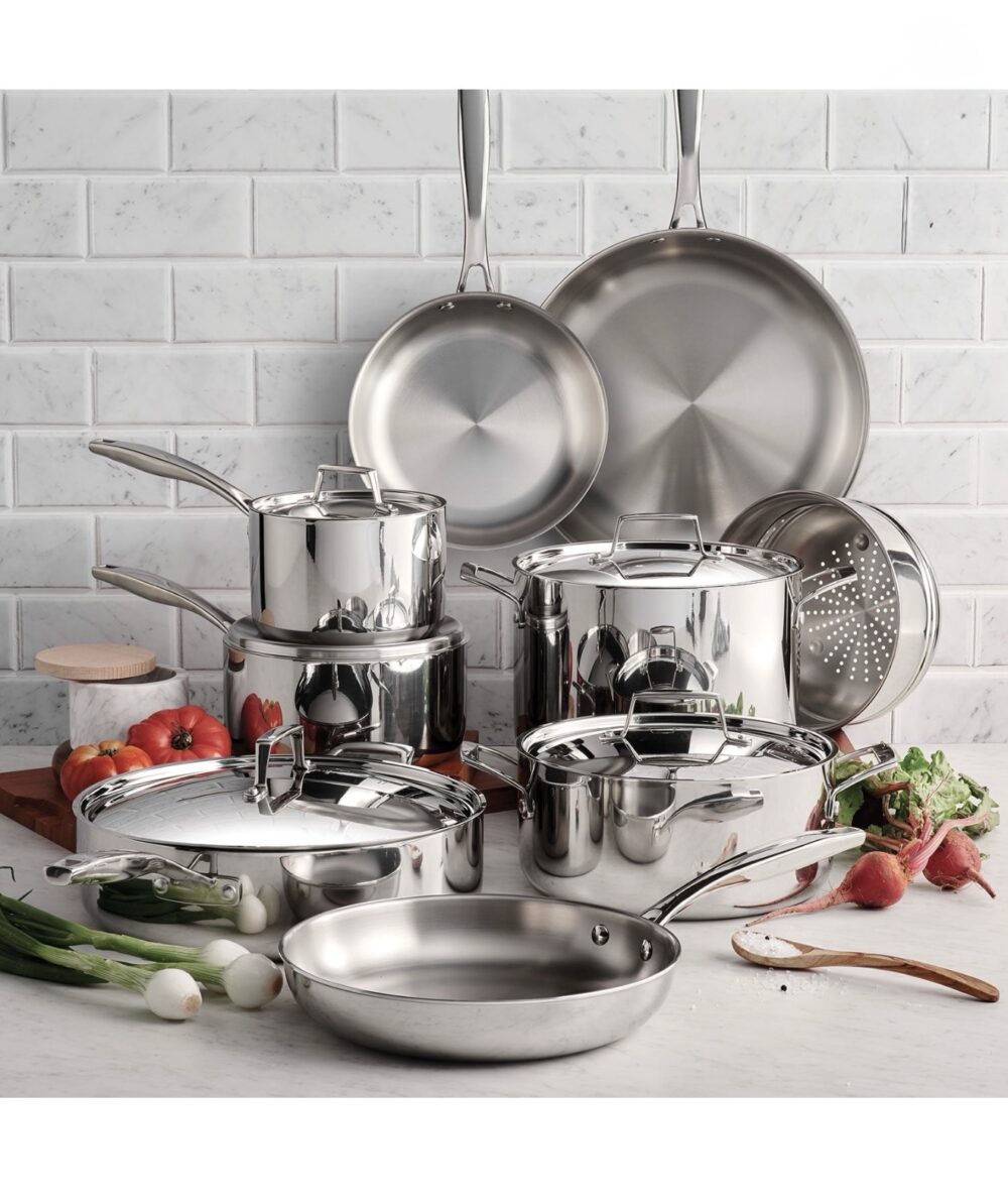 Tramontina 14-Piece Tri-Ply Clad 18/10 Stainless Steel Cookware Set