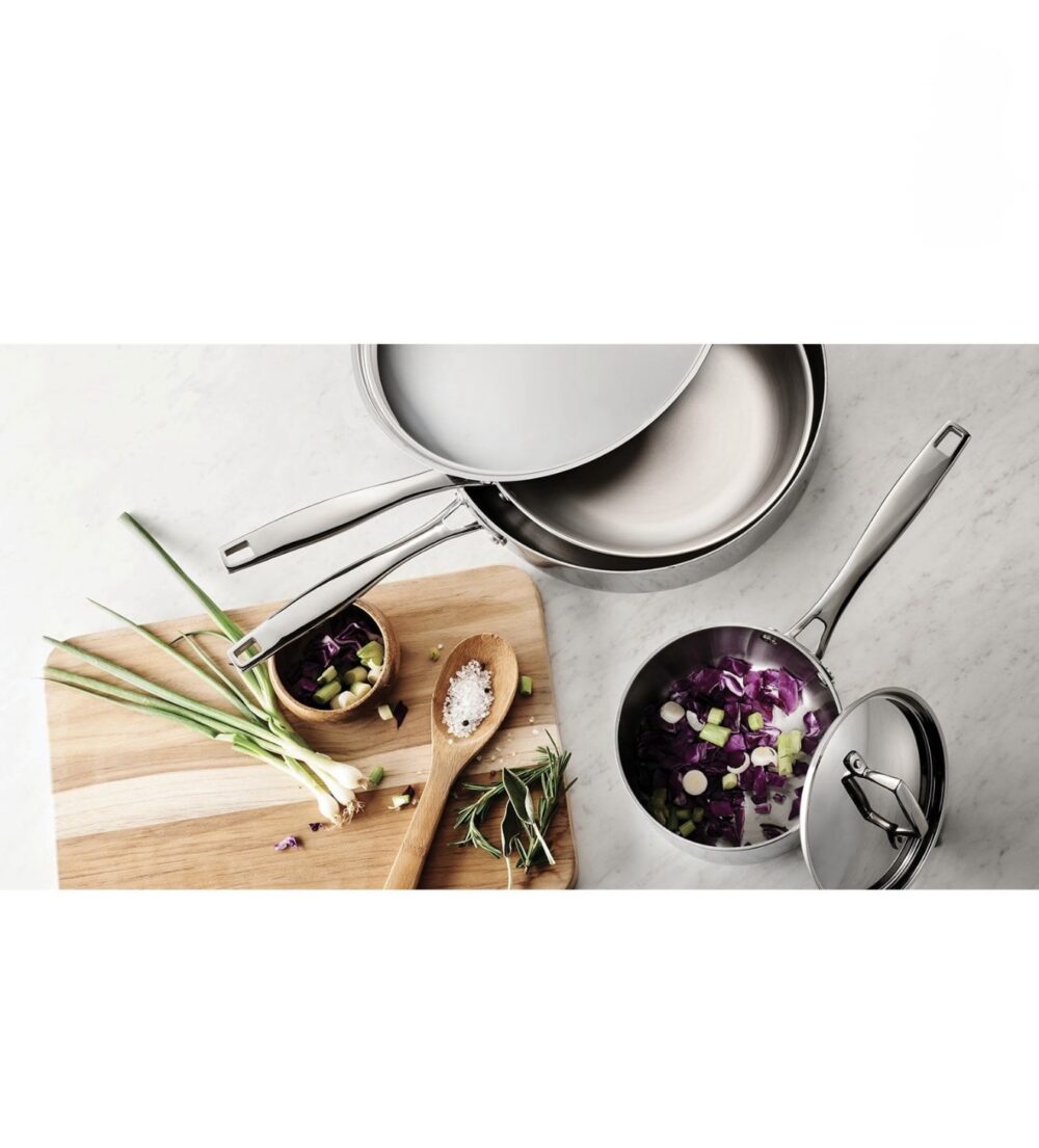 Tramontina 14-Piece Tri-Ply Clad 18/10 Stainless Steel Cookware Set - Image 3