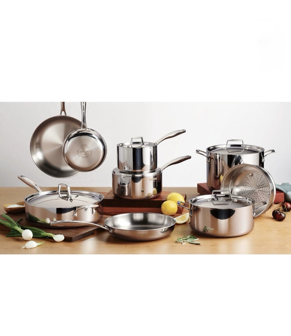 Tramontina 14-Piece Tri-Ply Clad 18/10 Stainless Steel Cookware Set - Image 4