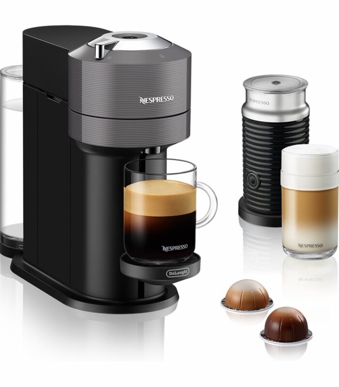 Nespresso ENV120.GYAE Vertuo Next Coffee Machine with Milk Frother by Delonghi, Dark Grey