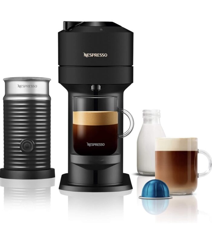 Nespresso ENV120.BMAE Vertuo Next Automatic Pod coffee machine with milk frother for Espresso, Cappuccino & Latte by Magimix in Matt Black