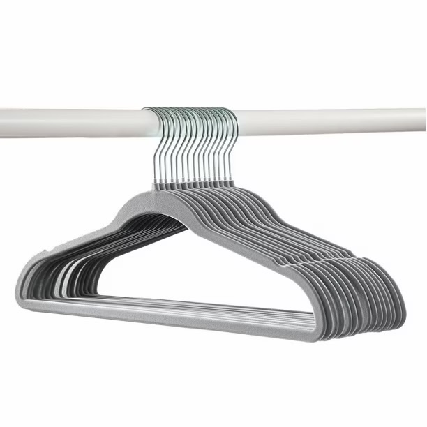 Member's Mark Heavy Duty Adult Velvet Hangers, Grey- 50 packs