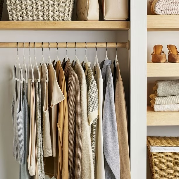 Member's Mark Heavy Duty Adult Velvet Hangers, Assorted Colors - 50 Pack- Cream