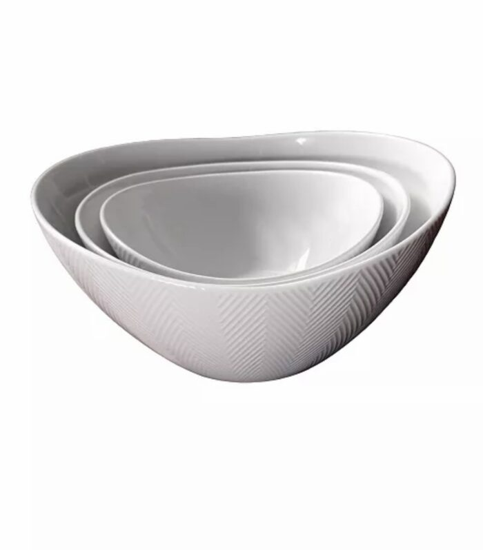 Euro Ceramica Highlands Nesting Serving Bowls, Set of 3