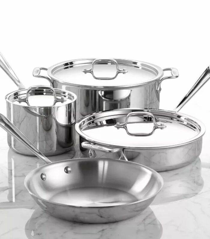 All Clad D3 7pc Stainless Steel Cookware