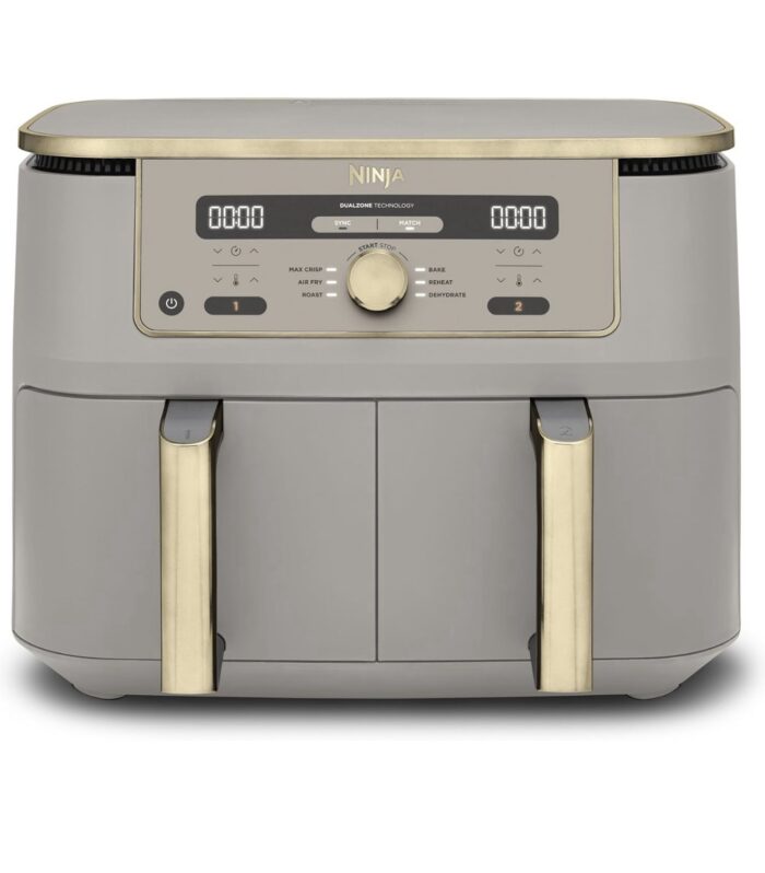 Ninja MAX Dual Zone Digital Air Fryer, 9.5L, Stone Gold DZ400UKSTGD