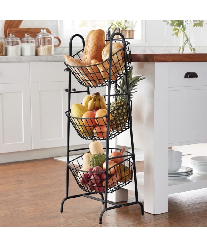Member's Mark 3-Tiered Basket Stand- Black